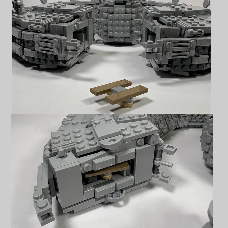 MOC 블록 우주 전쟁 시리즈 회색 우주선 창의적 브릭 모델 교육용 장난감 생일 성인 선물 MOC-236662 1469PCS