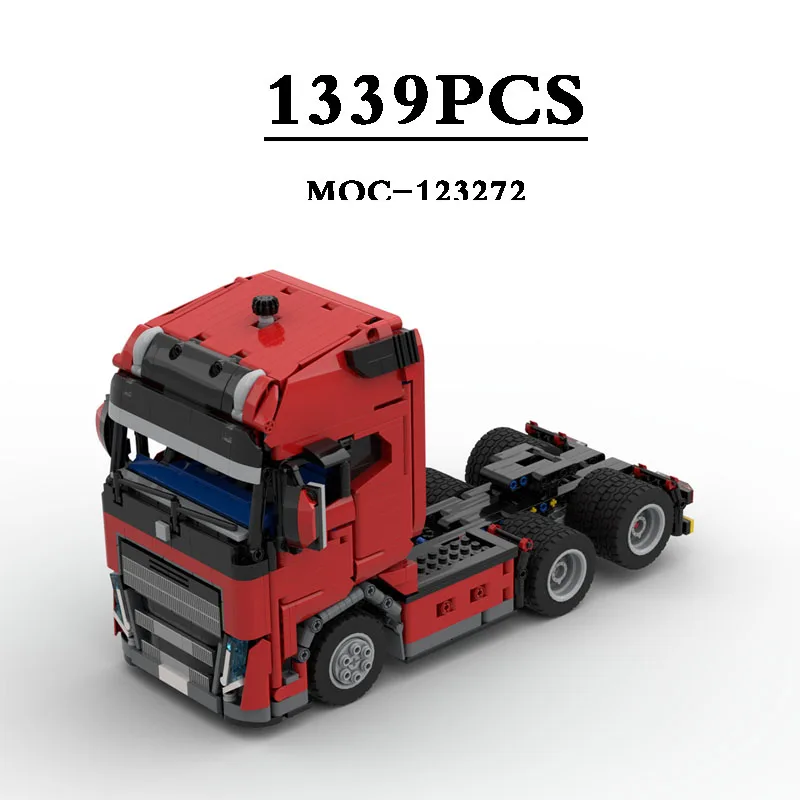 New MOC-123272 for Truck Head Trailer Model Building Block Toy Splicing Block 1339PCS Christmas Gift Children\'s Birthday Gift