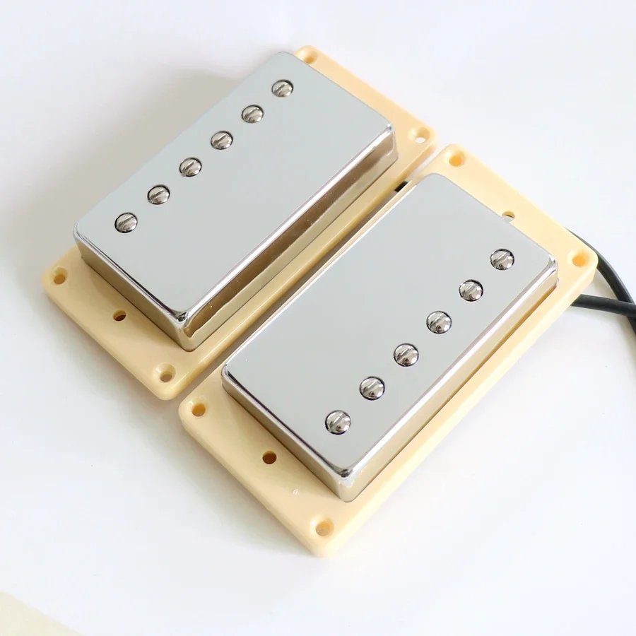 غطاء فضي من النيكل عالي الجودة من Donlis ألنيكو 5 Lp هامبوكر لاقط الجيتار نمط PAF مع لوح أساسي من النيكل بوعاء شمع