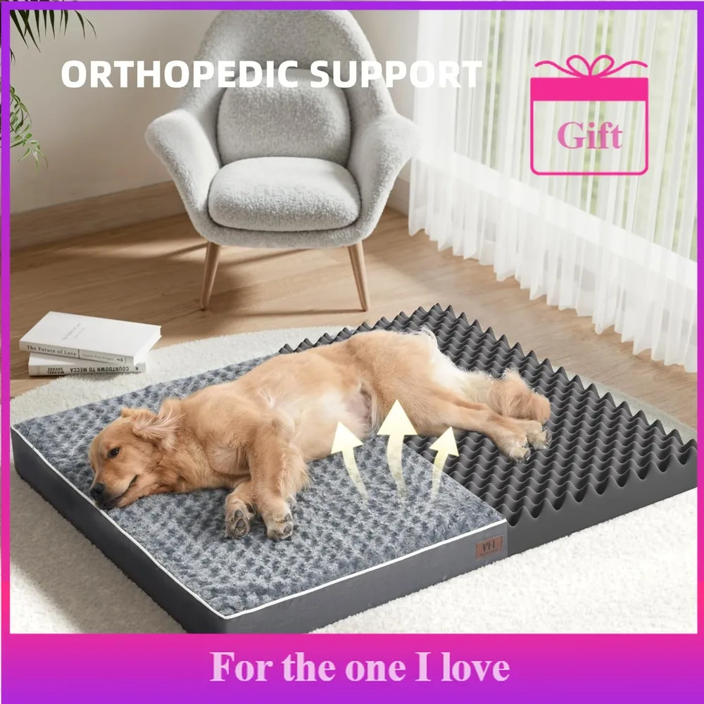 

Large Dog Bed, Suitable for Large Dogs, Waterproof Mattress, with Removable and Washable Cover, Orthopedic Pet Bed