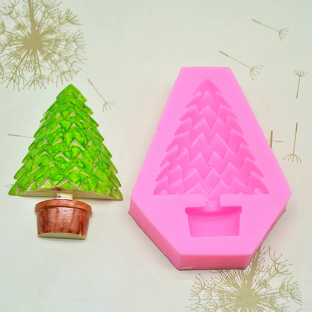 3D Christmas Tree Silicone Molds Craft Soap Mold Cake Decorating Tools Bakeware Cupcake Dessert Chocolate Fondant Mold (Rand