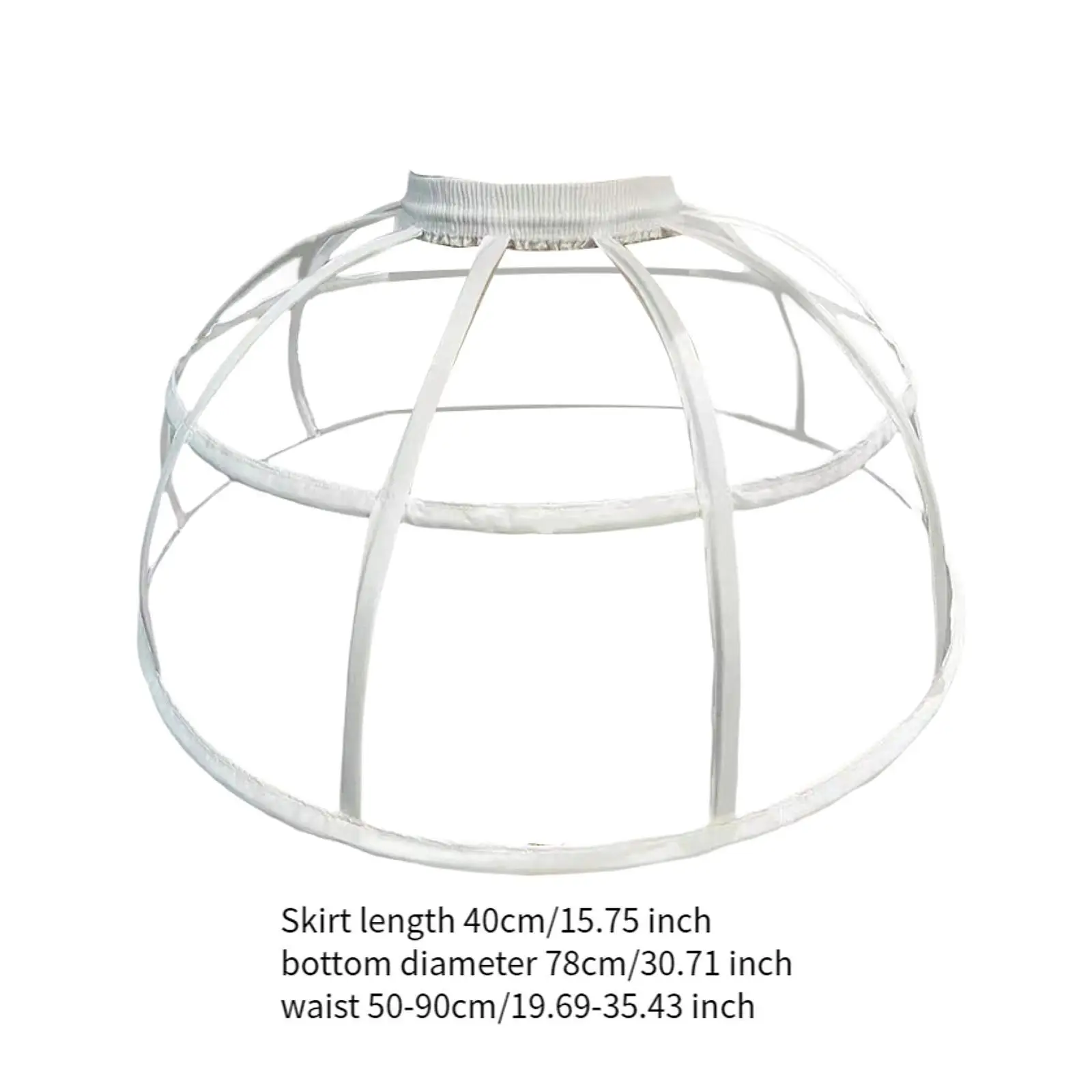 Women's Crinoline Underskirt Elastic Waist Half Slip Lolita Cage Skirt Petticoat image 6