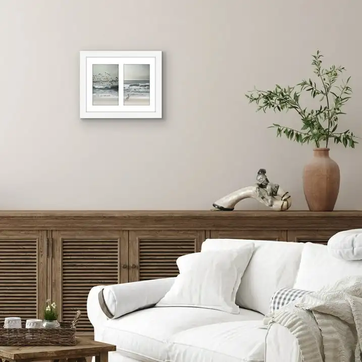 

8x10 Double Picture Frame - Displays Two 4x6 Photos or Artwork - White