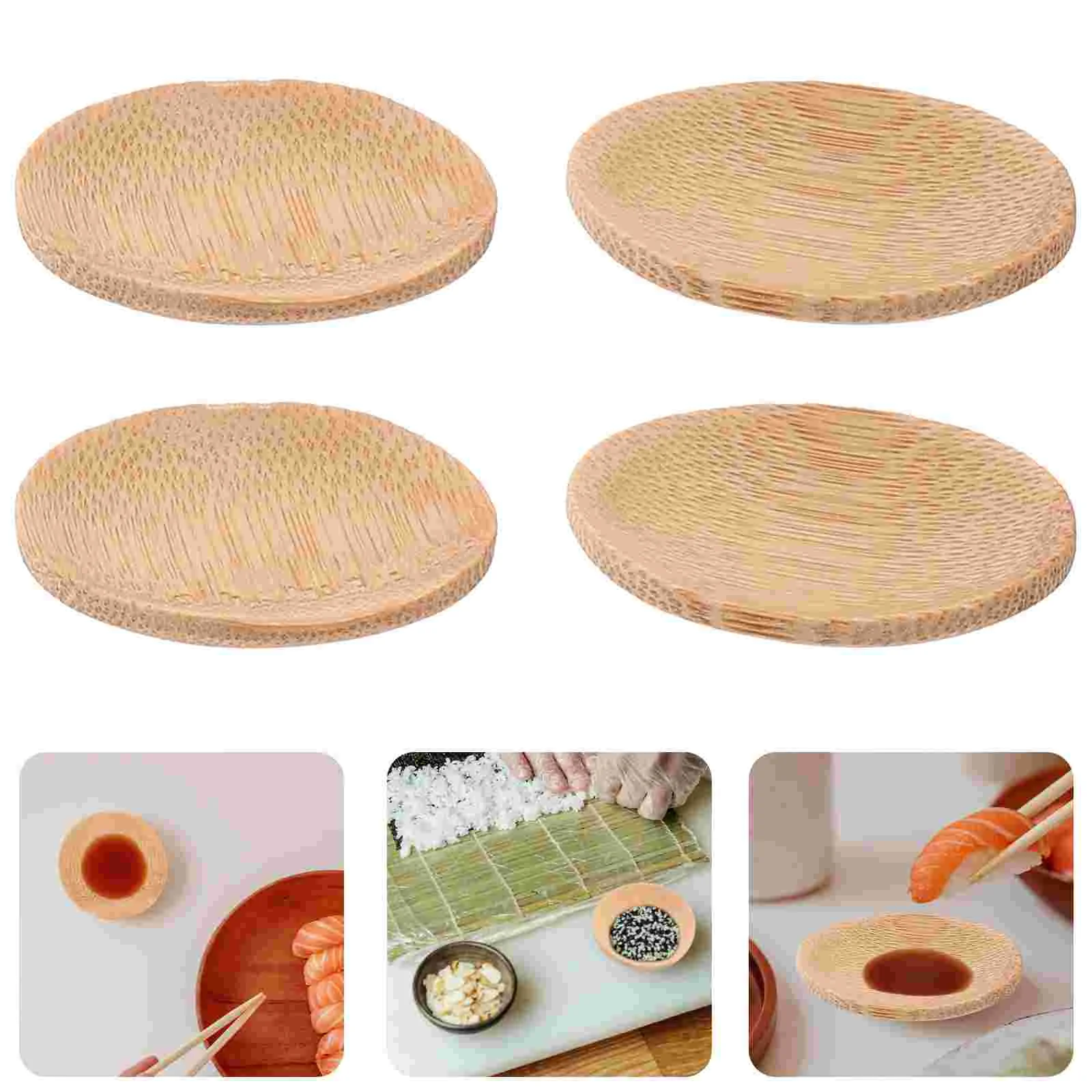 

12 Pcs Fries Japanese Hot Pot Soy Sauce Dish Dip Bowls for Parties Bamboo Pinch