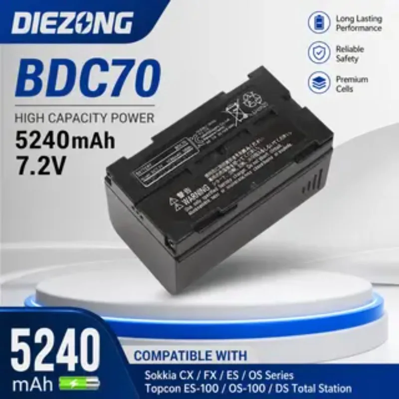 В наличии: Аккумулятор BDC70 5240 мАч, 7,2 В для Sokkia CX FX, Topcon ES-100, OS-100, DS, Estación Total. Запасная батарея.