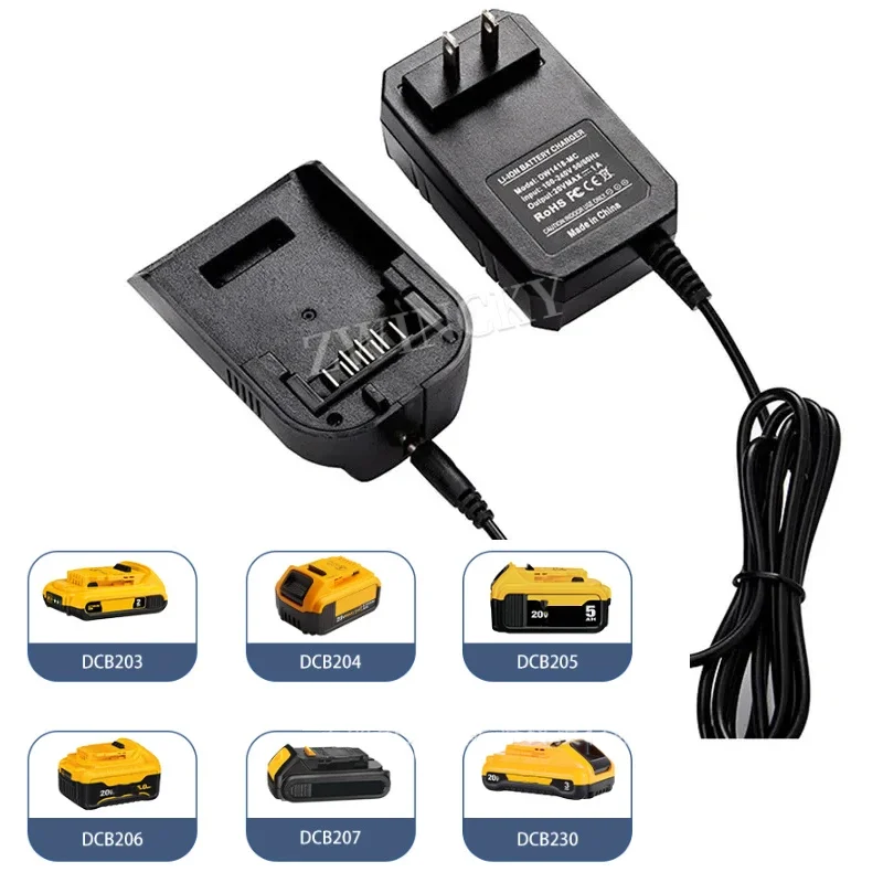 DCB112 1A Lithium Battery Charger For Dewalt 14.4V 18V DCB206 DCB205 DCB204 DCB203 DCB125 DCB127 DCB182 DCB230 Split charger