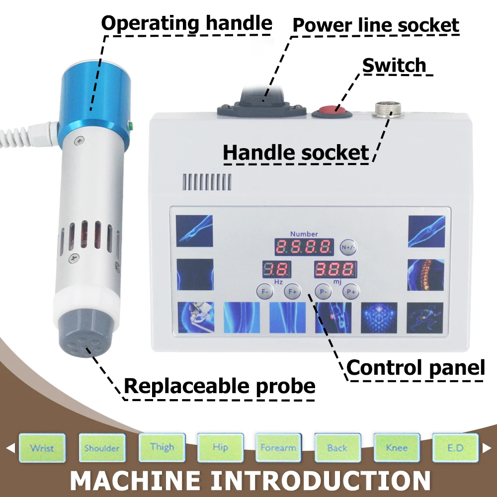 Professional Shockwave Therapy Machine For Erectile Dysfunction Body Pain Reliefe 300MJ Portable Shock Wave Massage ED Treatment