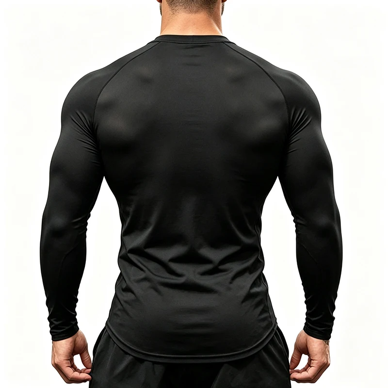 Mens Running T-Shirts Autumn Quick Drying Compression Long Sleeve Shirts Skinny Bodybuilding Fitness Sports Tees Gym Clothing