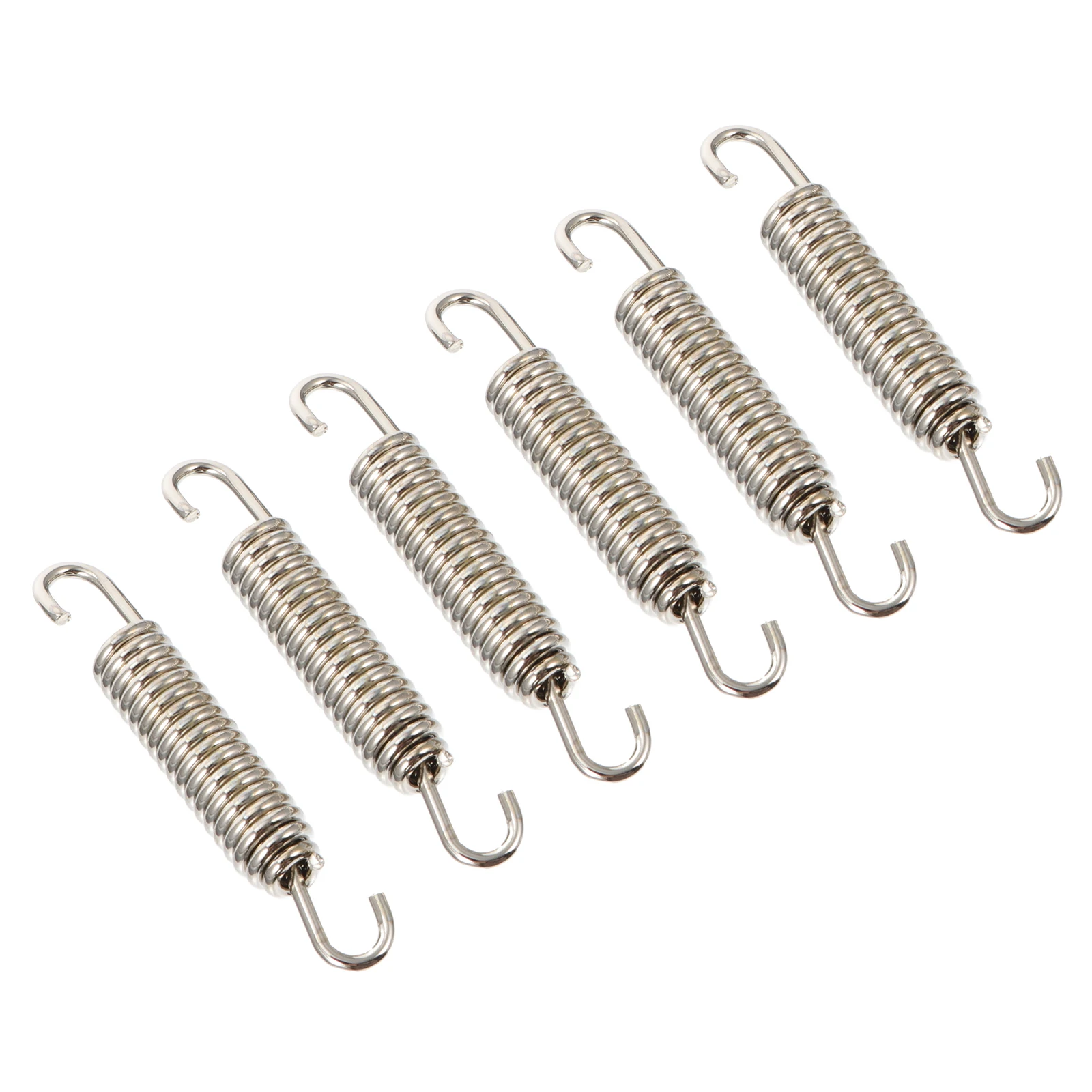 

6pcs Exhaust Pipe Spring 65mm Stainless Steel Tension Muffler Swivel for Motorcycle Prevent Cracking Vibration Support Header