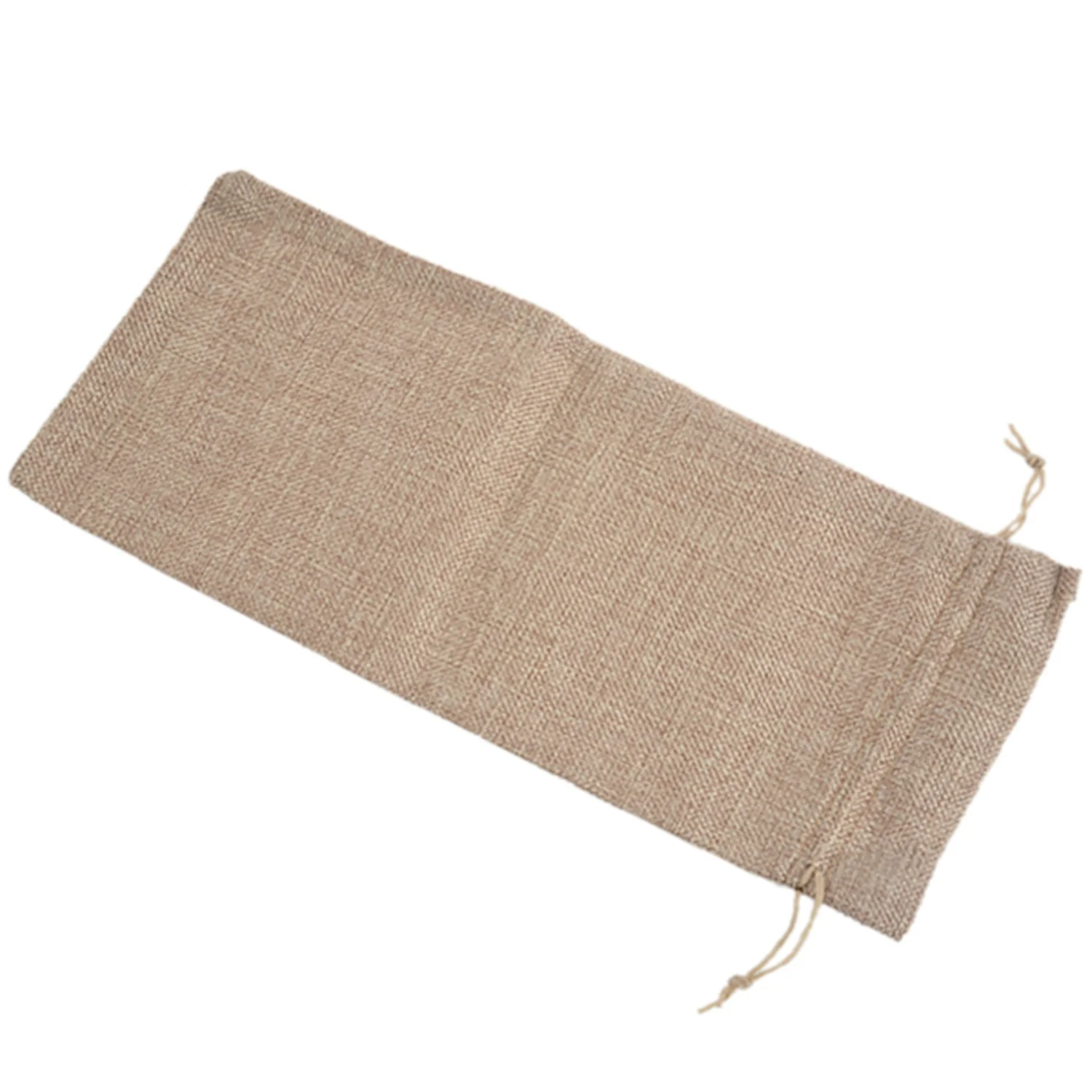 10pcs Jute Wine Bags 14 x 6 1/4 inches Hessian Wine Bottle Gift Bags with Drawstring