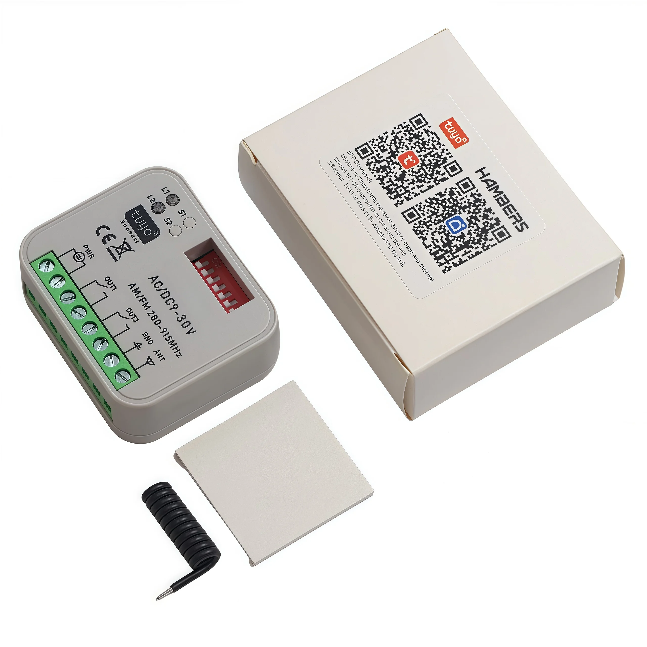 Tuya Wifi Garage RF Smart  Receiver 300-868MHz 433.92 868MHz 2ch Universal Garage Door Gate Opener Controller for Alexa