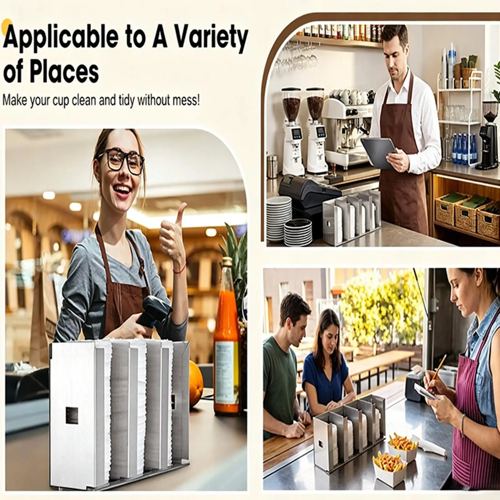 

Coffee Cup And Lid Organizer Stainless Steel Drinkware Dispenser Stainless Steel Cup Dispenser For Homeowners Parents Home