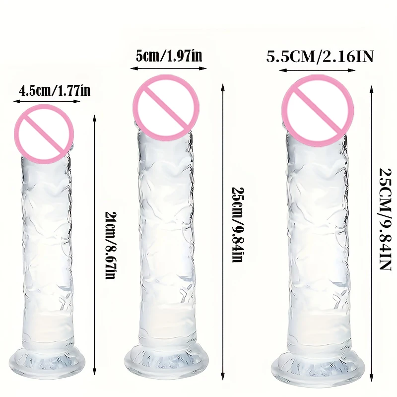 Big Crystal Jelly Realistic Clear Dildo Suction Cup Huge Transparent Penis Dick Anal Product Sex Toys For Woman Lesbian Adult