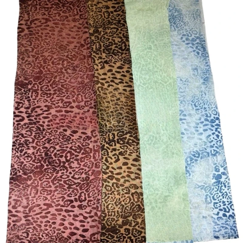 

1 метр, разноцветная флокированная сетчатая ткань с леопардовым принтом, жаккардовая кружевная тюлевая ткань из спандекса для шитья одежды своими руками, платья