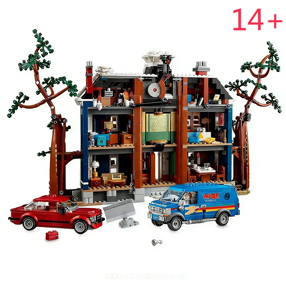 

moc 2026 New Science Stranger Event TV Series 11370 75810 Creel House Sets City Architecture Building Blocks Kid Toys Gift