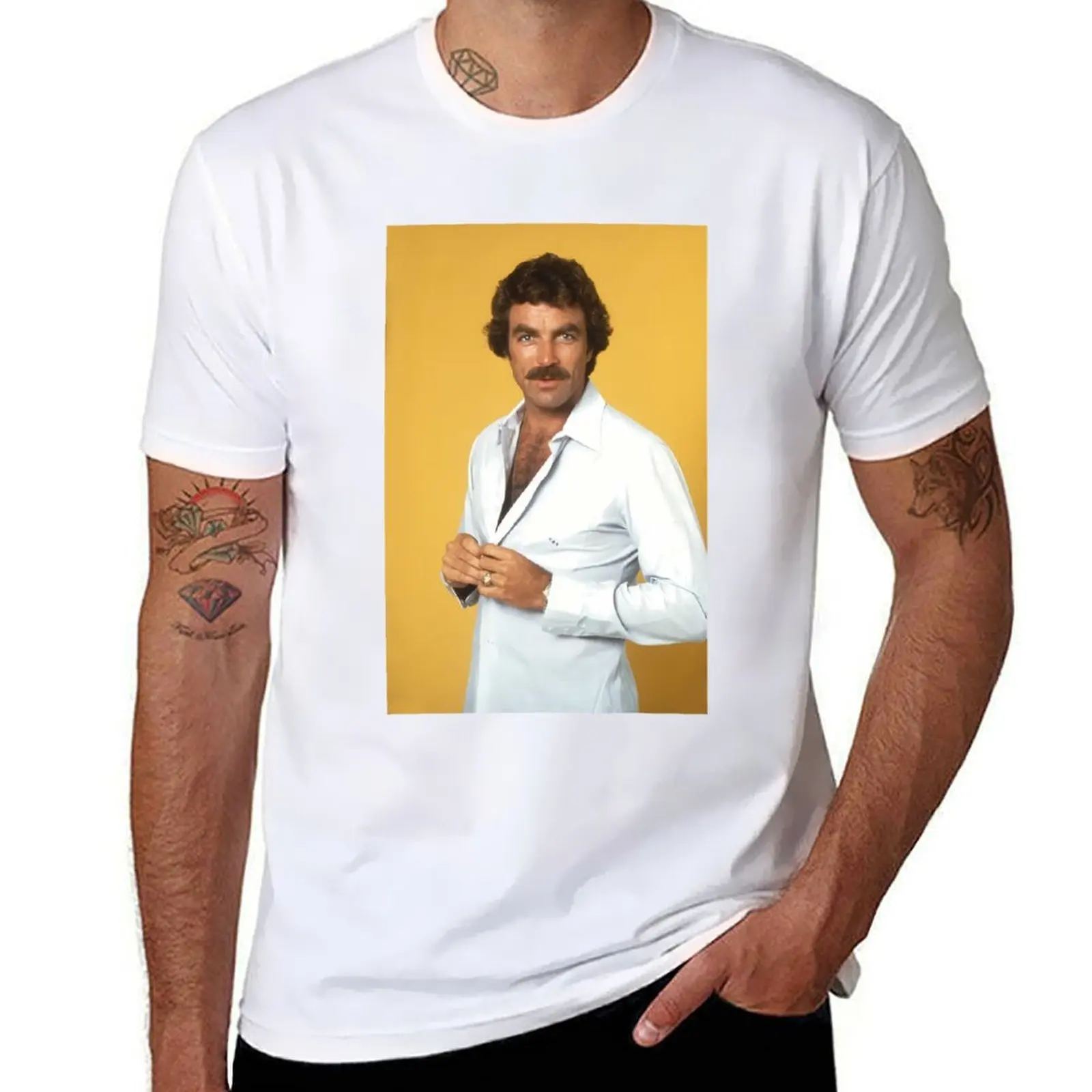

Tom Selleck \t T-Shirt man t shirts high quality luxury brand anime t shirts oversize T-Shirt