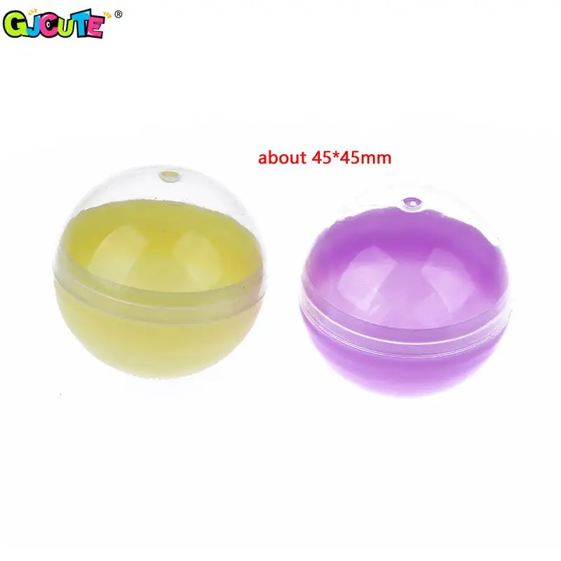 10Pcs 45mm Plastic PP Toy Capsules Half Transparent Colorful Round Surprise Ball Easy Open Lock Amusement For Vending Machine