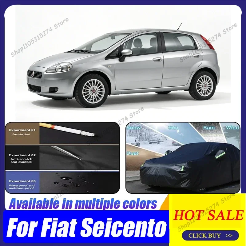 

Водонепроницаемый, устойчивый к ультрафиолетовому излучению, солнцезащитный, дождезащитный, снегозащитный и пылезащитный чехол для автомобиля Fiat Seicento 600 с отражающими полосами.