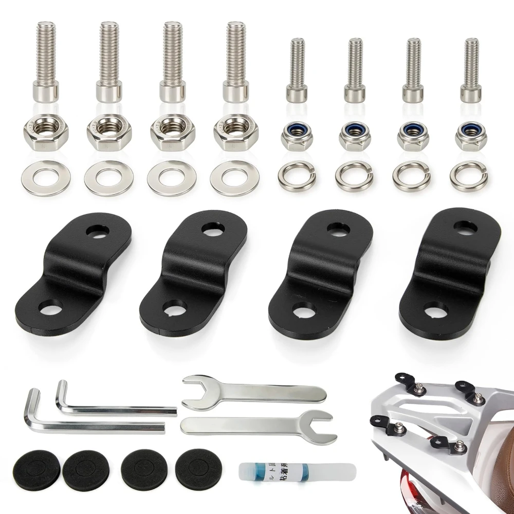 Motorcycle Rear Top Case Mount Bracket Hardware Kit Luggage Rack Screw Washer Set For Honda Lead125 Dio110 For Suzuki V‑Strom250