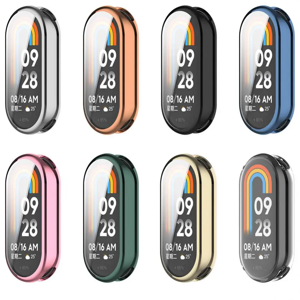 For Xiaomi Mi Band 8 Samrt Watch PC Case With Screen Protector Ultra-Thin Scratch Resistant Full Protective Bumper Cover