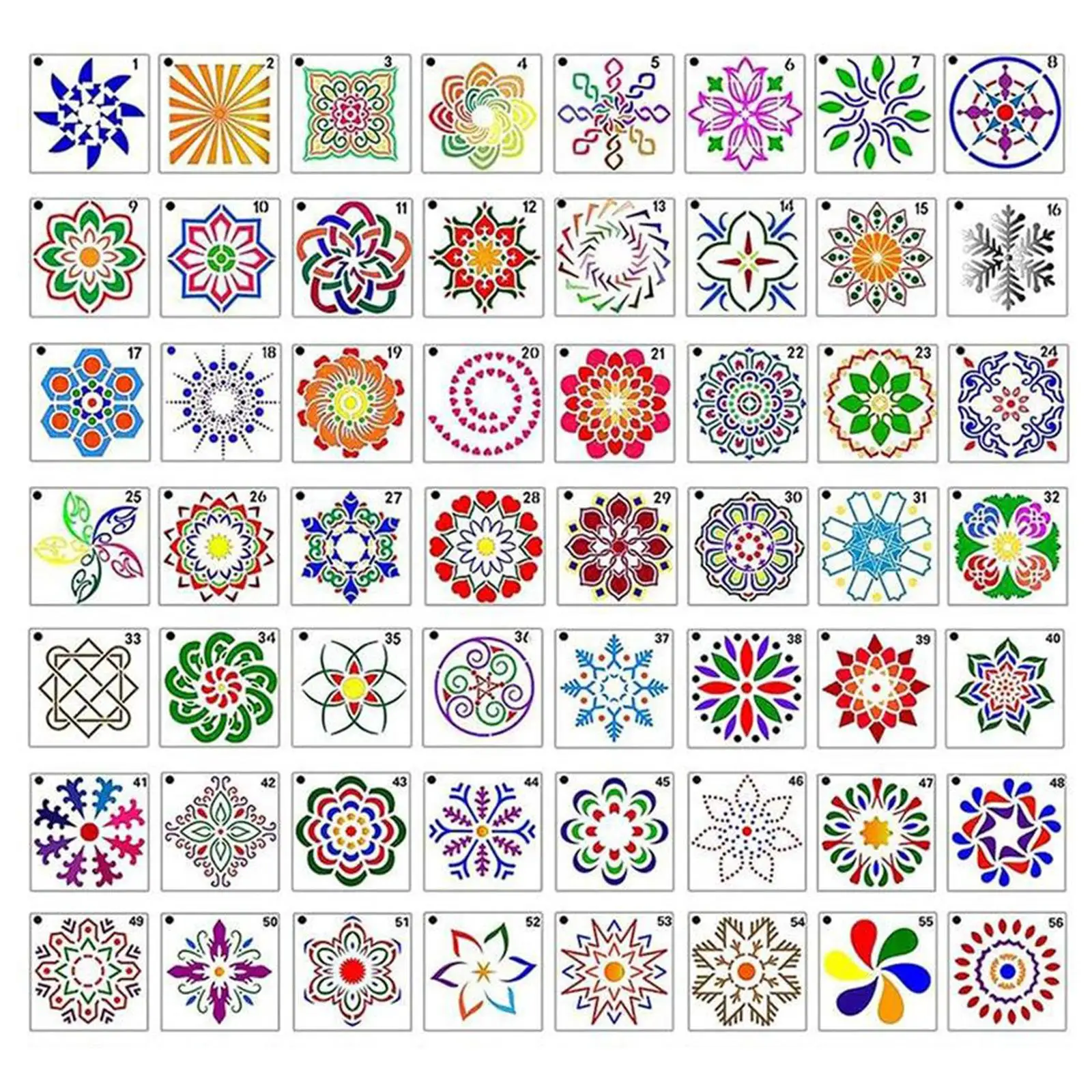 36-Pack Painting Drawing Stencils Mandala Template