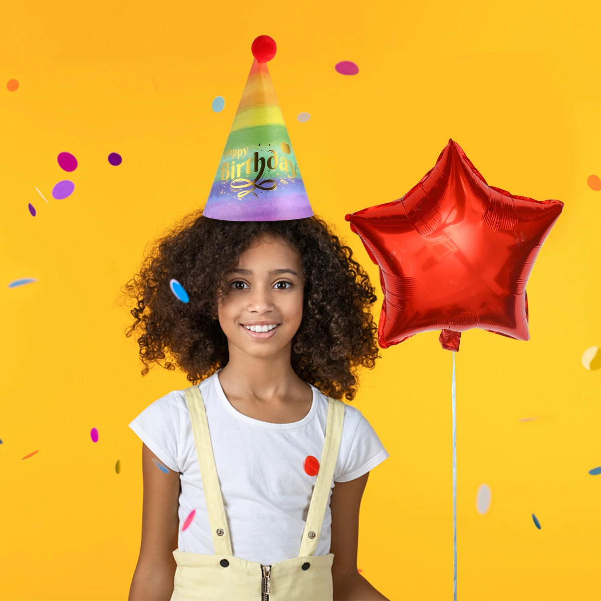 

8pcs Birthday Hats Bronzing Glitter Ball Embellishment Party Supplies Assorted Colors Diy Splice Button Trim Design Celebrations