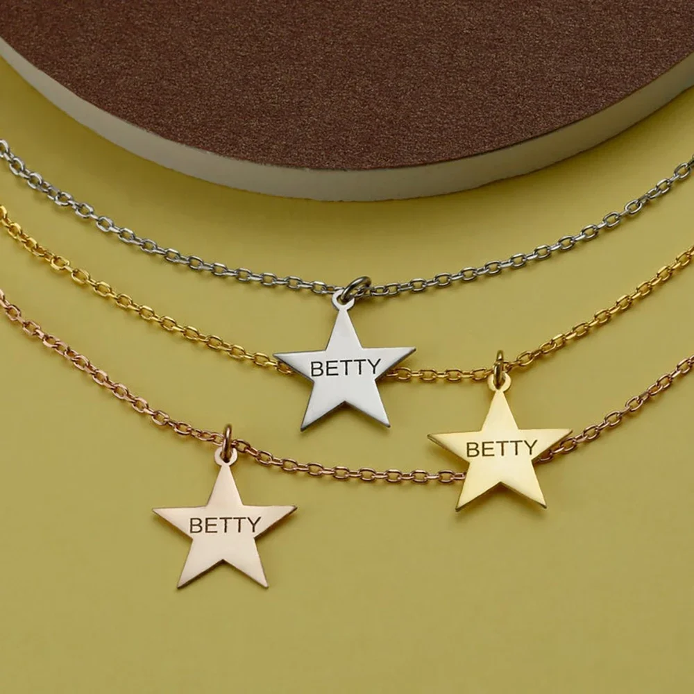 

Mini-World Tiny Star Pendant Custom Personalized Name Necklace Stainless Steel Women Jewelry Unique Birthday Anniversary Gift
