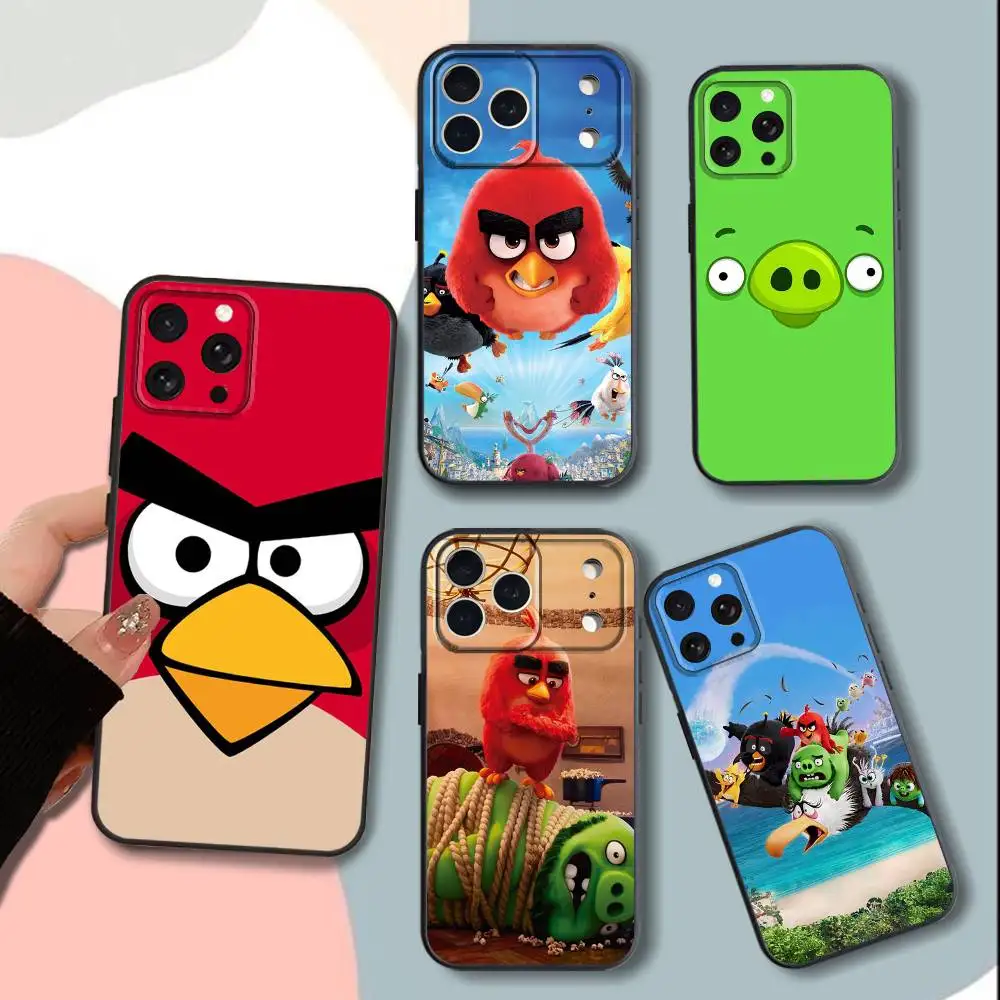 

A-Angrys Game B-Birds-es Phone Case For iPhone 15,13,16,12,11,17,14,Plus,Pro,Max,XS,XR,X,SE,Mini,Soft Silicone Black Cover