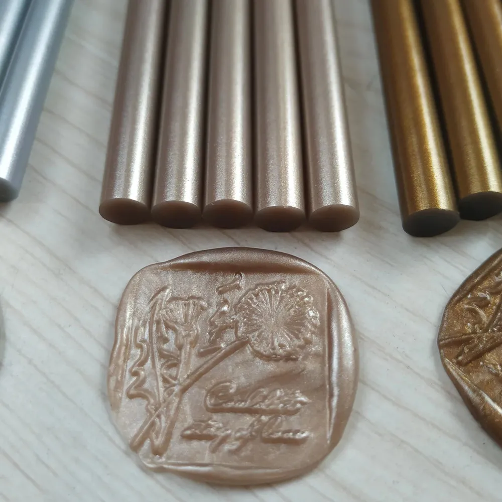 20Pcs/Lot 11mm Smoky color scheme Metallic Hot melt glue stick Silicone bars for gun DIY manual wax seal Flat stereoscopic pen