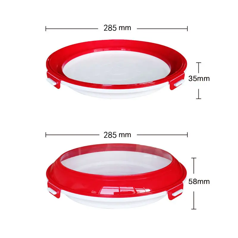 Transparent Food Preservation Tray Kitchen Storage Thickened Fresh-Keeping Double-Sided Tools Plastic Refrigerator Plates Tool