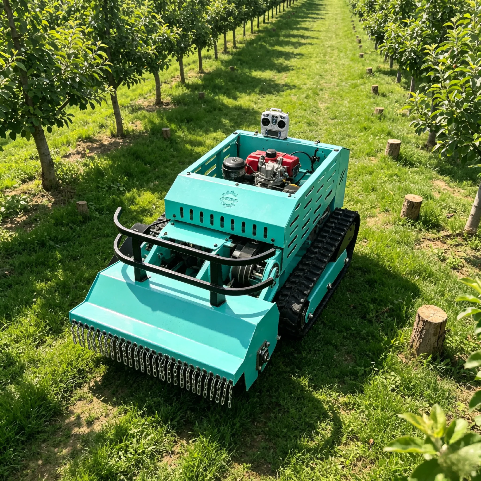 800mm  Reel Blade Lawn Mower Remote Control RC Crawler Tracked Grass Cutter Robot 4 Stroke CE EPA Vineyard Farm Field DIY