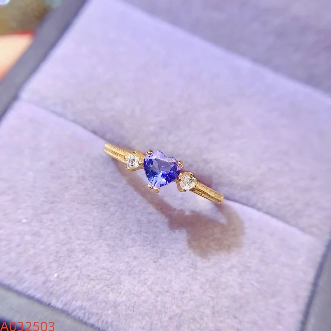 KJJEAXCMY Fine Jewelry Boutique Natural Tanzanite Women's Simple Ring S925 Silver Electroplating Process Inlaid Support Testing