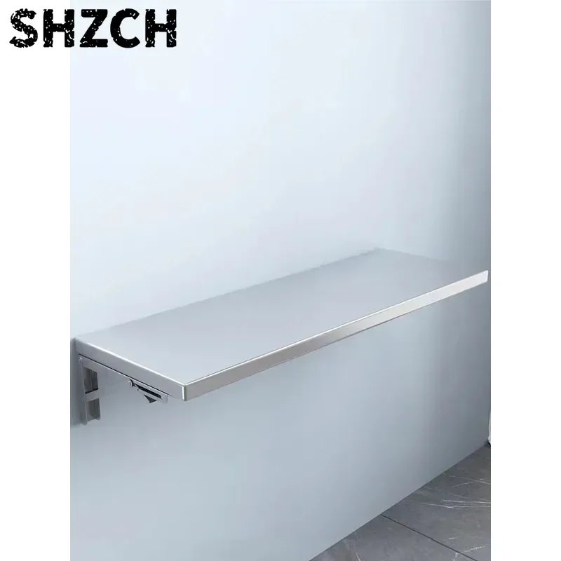 Foldable Wall Mounted 304 Stainless Steel Table Hanging Shelf Cart Material Table Space Saving Kitchen Workstation