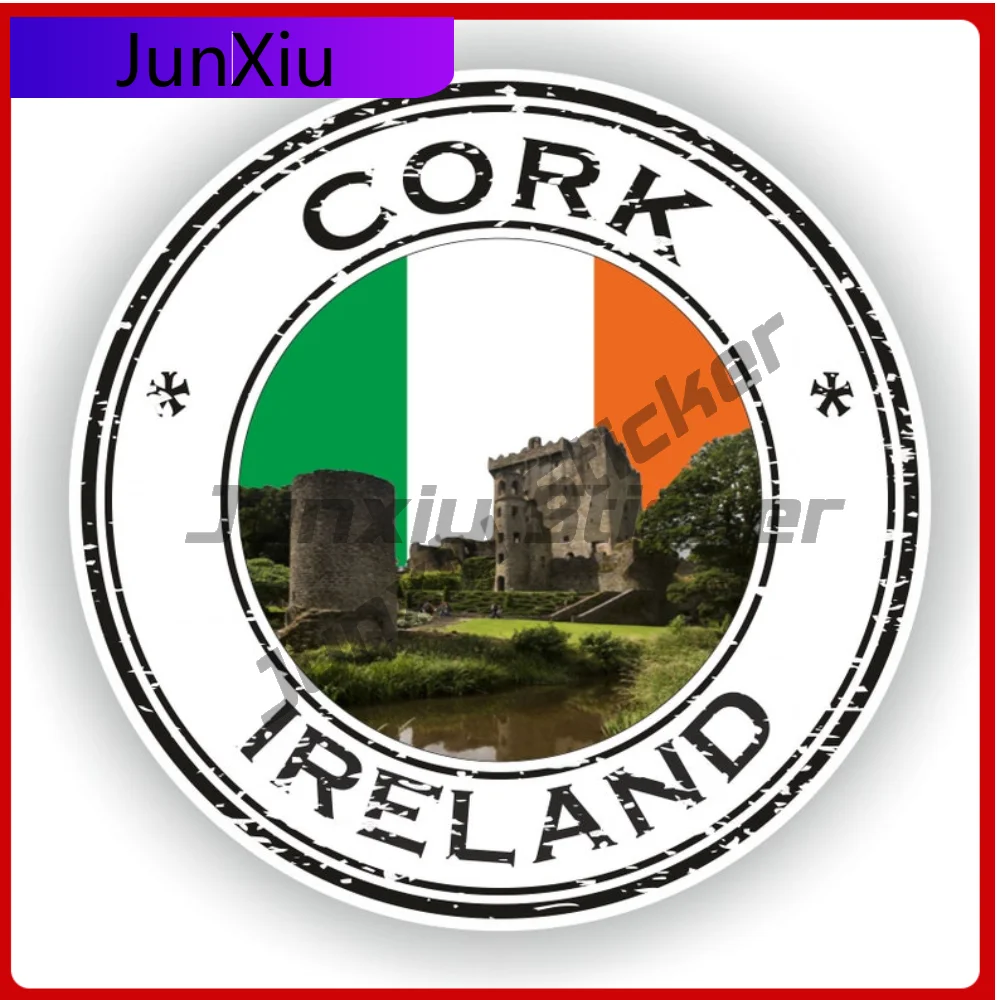 

Ireland Cork Blarney Castle Seal Sticker Round Durable Auto Accessories For Window Door Weatherproof Decoration Auto Waterproof