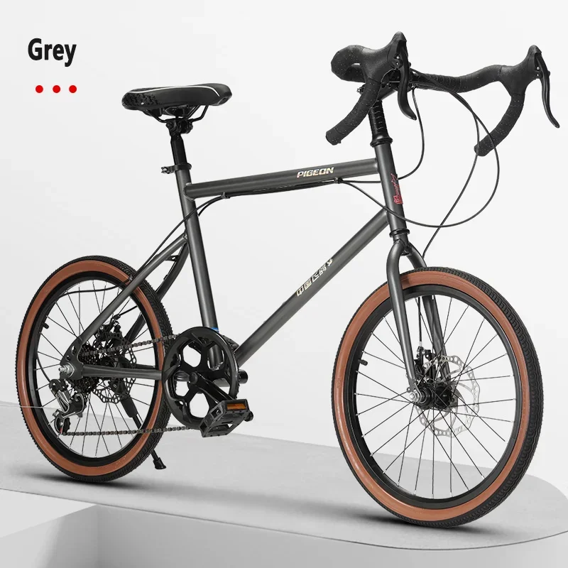 20 "/22" للجنسين الطريق الدراجة منحني المقود المزدوج مكبح قرصي الإطار الصلب متغير السرعة سباق الدراجات للبالغين المراهقين الشباب