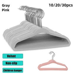 10/20/30Pcs Baby Non-Slip Velvet Hangers Space Saving 360 Degree Swivel Hook Flocked Felt Kids Clothes Drying Rack Organizer