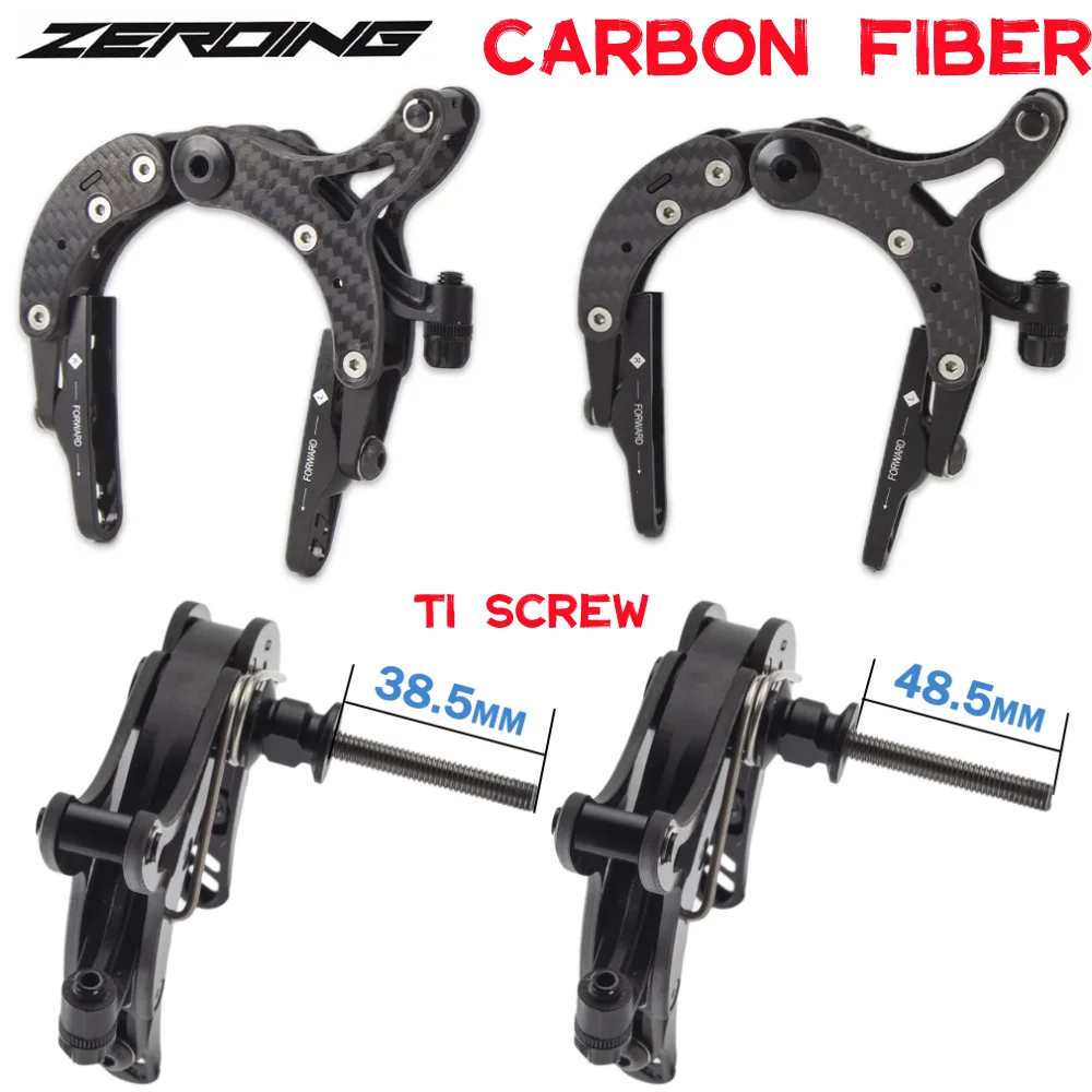 

ZEROING Folding Bike Carbon Fiber C-Brake Titanium Alloy Screw Rod Road Bicycle Dual Pivot Calipers Rim Brake For Brompton ZTTO