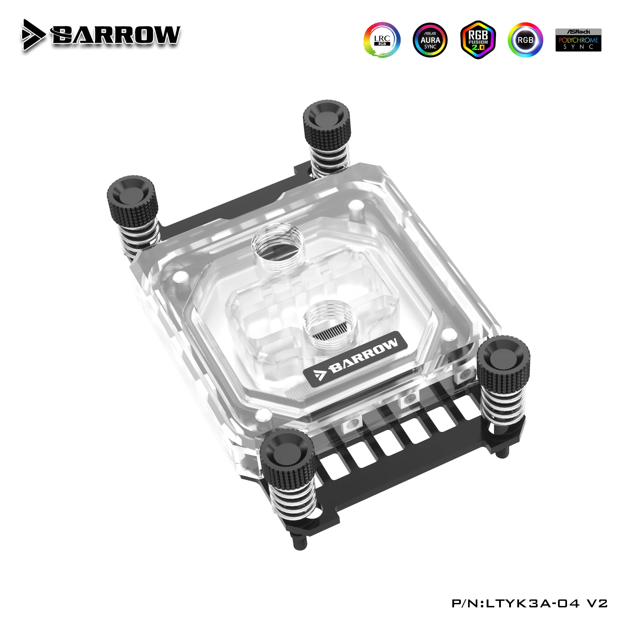 Barrow-bloque de agua para CPU AMD RYZEN 3600 AM3 AM4 AM5 / RGB Light PC CPU, bloque de refrigeración por agua, enfriador líquido, LTYK3A-04