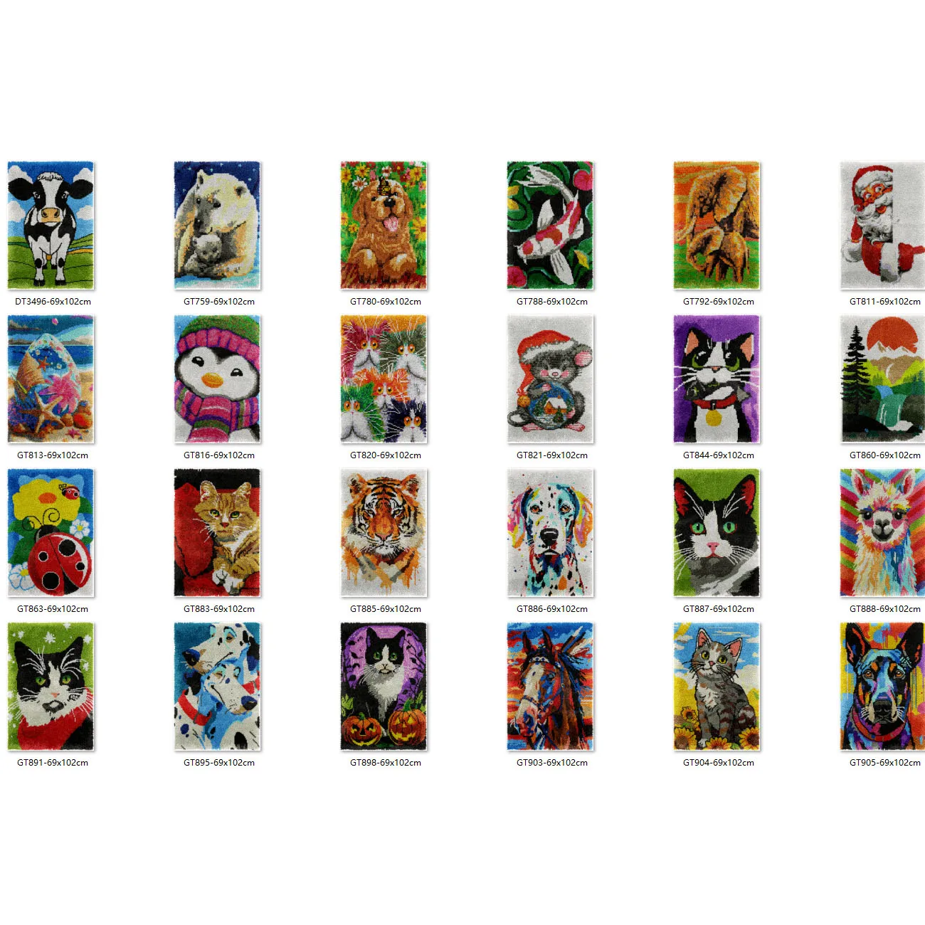 

Bee latch hook kit rug canvas Swans handwerken knooppakket diy carpet embroidery handmade Horses 69-102