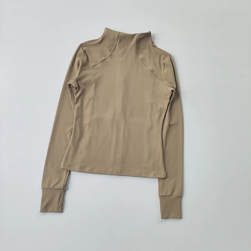 Sportjacke für Damen, schmal geschnitten, professionelle, schnell trocknende Kleidung, schmales, langärmeliges Pratiyog-Shirt, Crop-Top, Sportbekleidung – Detail 2
