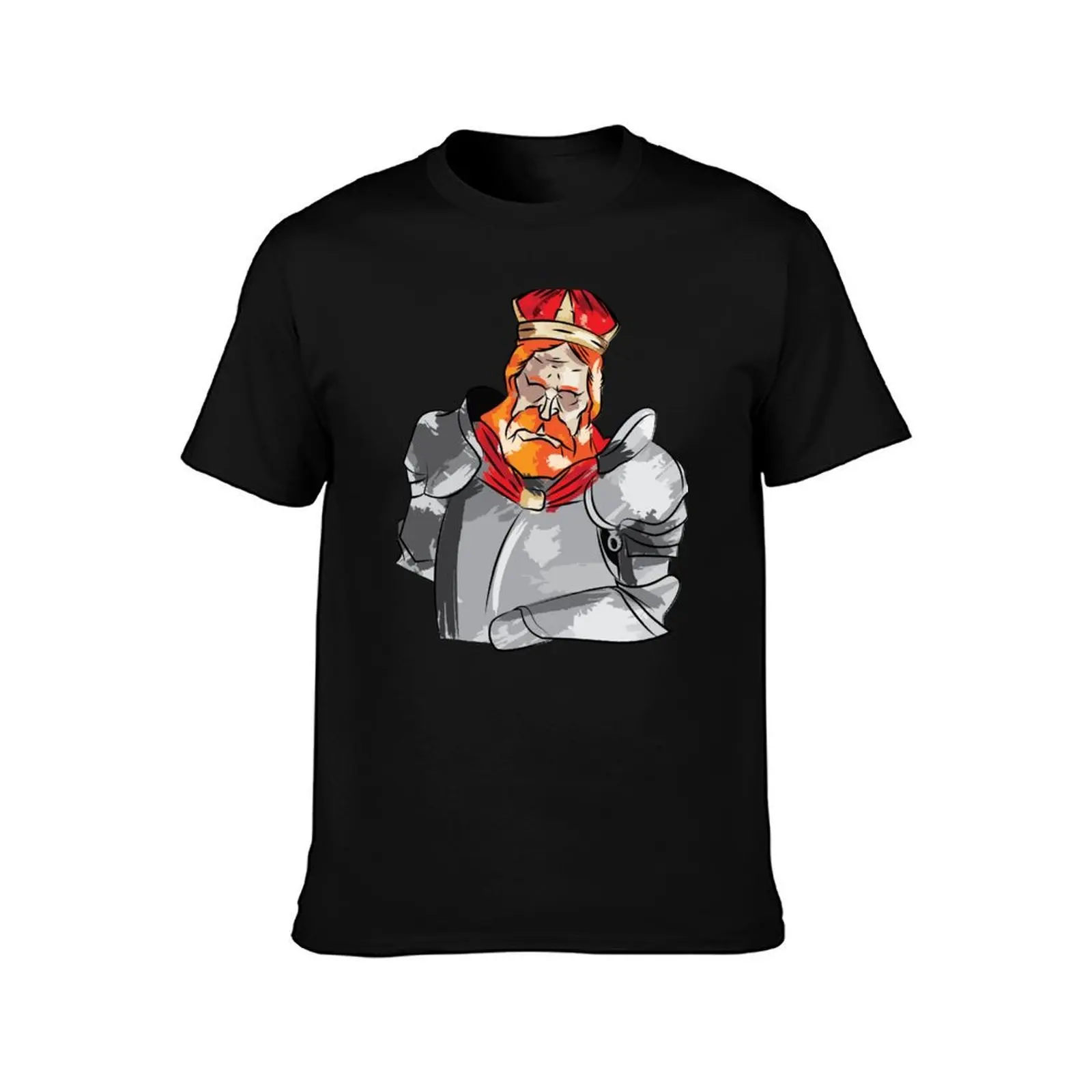 Frederick Barbarossa T-Shirt, Summer Casual Cotton Tee, Oversized Streetwear Tops, Vintage Graphic Print, Loose Fit Short Sleeve