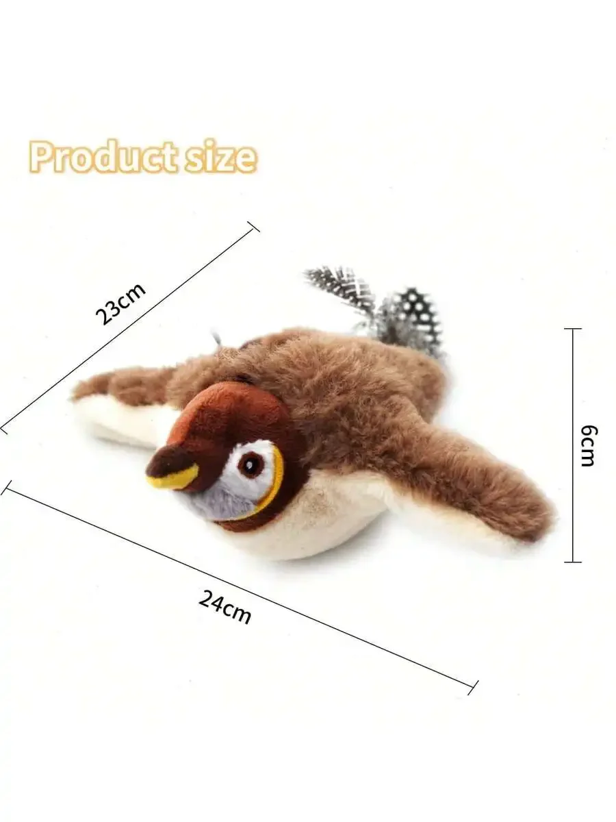 

Interactive Plush Sparrow Cat Toy With Chirping Sound For Indoor Cats
