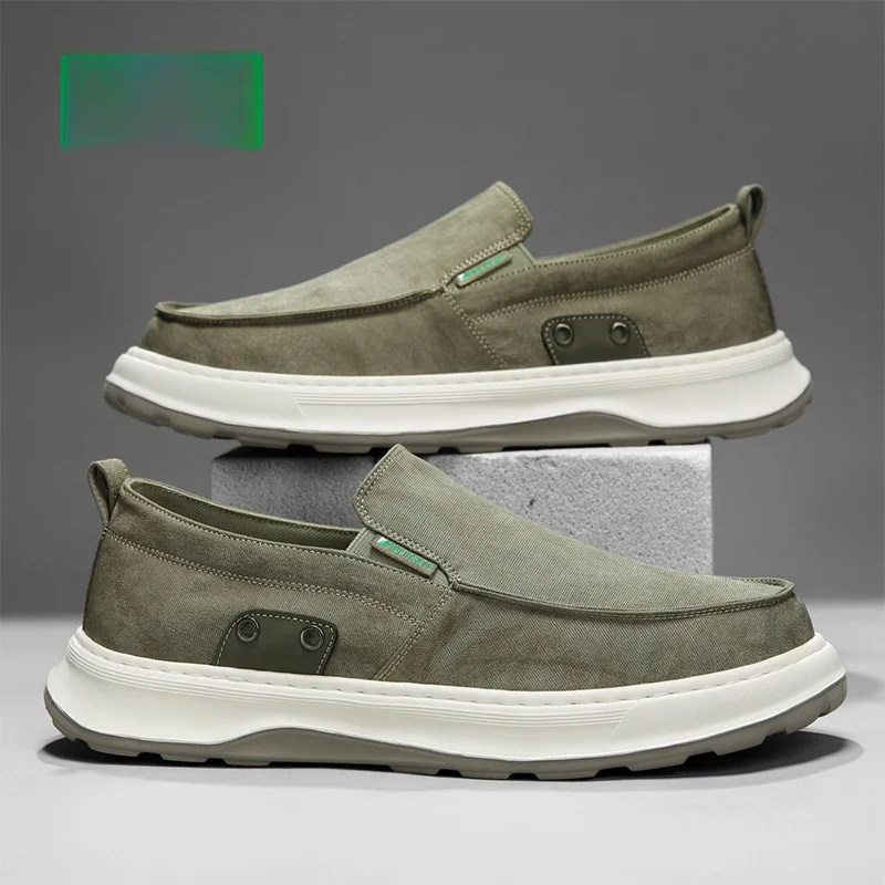 

Mens Canvas Slip-On Loers Beijing Sle Casual oes Soft Bot Work Driving oes Comfortable Breathable Rubber Sole