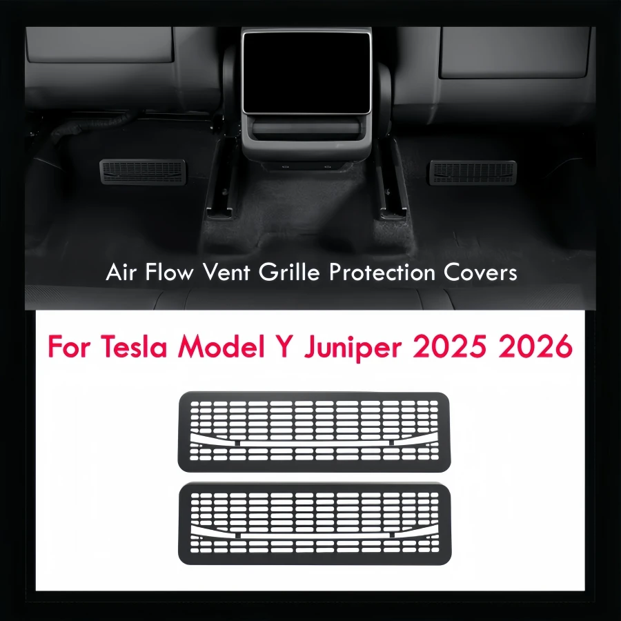 

For Tesla Model Y Juniper Launch 2025 2026 ABS Floor Air Flow Vent Grille Protection Covers Model Y Rear Under Seat Air Outlet