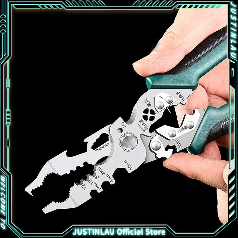 

Многофункциональные складные плоскогубцы для электрика, кусачки для проводов, плоскогубцы для разделения и прессования проводов