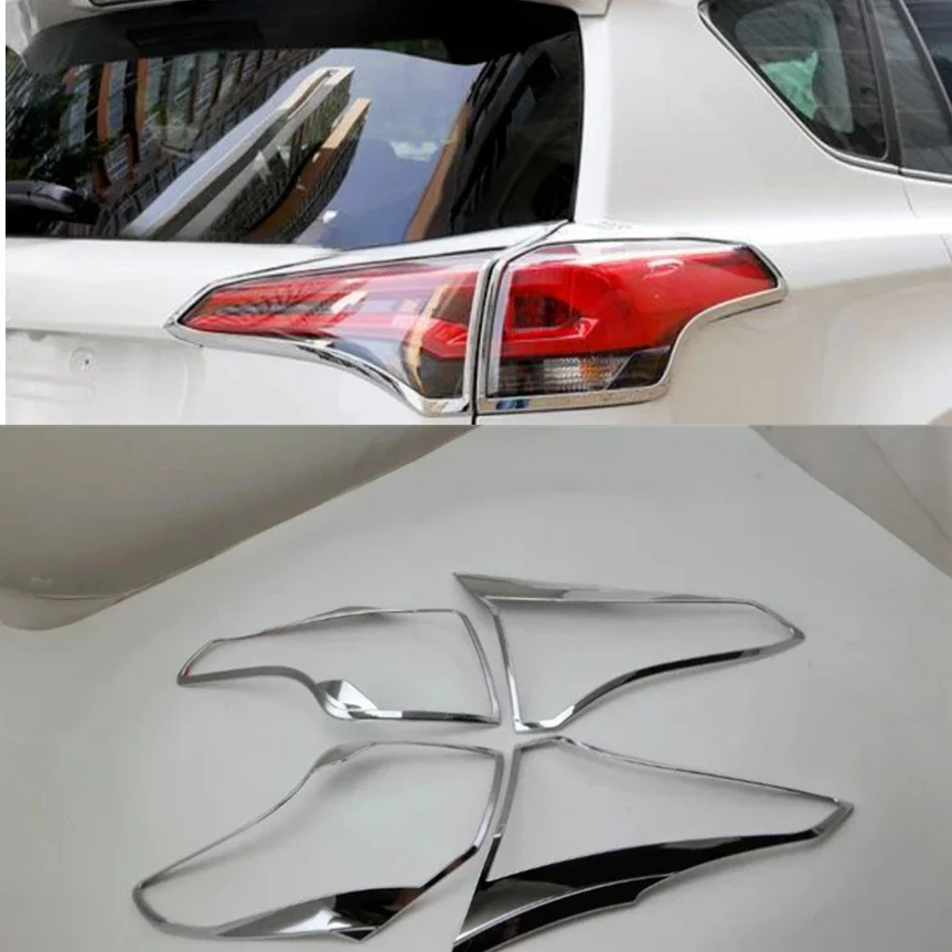 

ABS Chrome Rear Tail Light Lamp Taillight Cover Trim Frame Sticker Car Accessories Fit For Toyota RAV4 RAV 4 2016 2017 2018