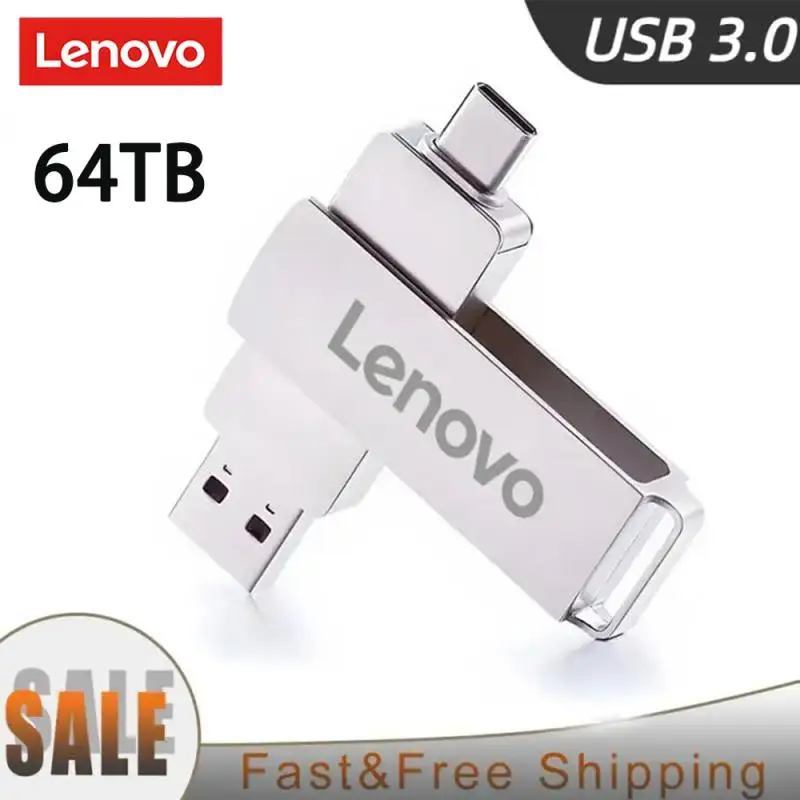 Lenovo 16TB USB 3.0 Flash’s Theme Meghengerget U disc type-c felület Magas légnyomású levegő sebesség 1TB Nagyszabású kapacitású 512GB 256GB Fém adathordozó memoria botot