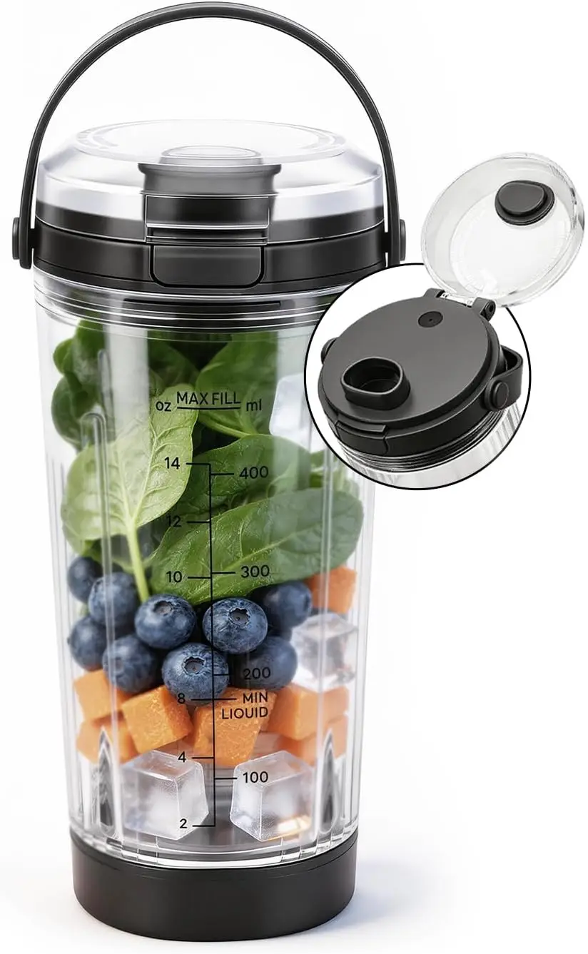 Blender Cup for Ninja Blast BC100/ BC151 Series Portable Blender For Shakes and Smoothies Leakproof-Lid Replacement Parts