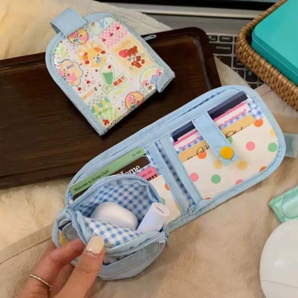 Cartoon Animal Dopamine Coin Purse Printed PVC Small Makeup Lipstick Bag Large Capacity Multi Layered Mini Cloth Storage Bag