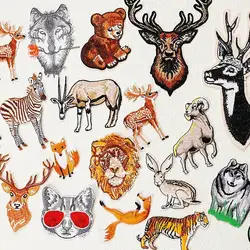 Exquisite Embroidered Animal Iron On Patch Elk Zebra Goat Embroidered Badge DIY Clothes and Bags Fashion Decoration Accessories